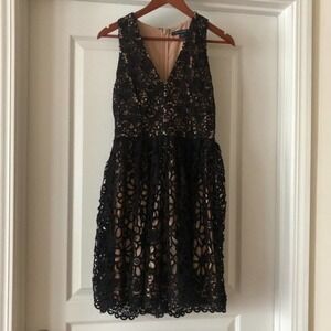 NWOT French Connection eyelet overlay party dress